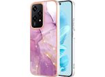 Custodia Per Honor 200 Lite, Sottile Marmo Antiurto Morbido Tpu Paraurti Rosa