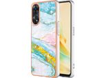 Custodia Per Oppo Reno8 T 4G, Sottile Marmo Antiurto Morbido Tpu Custodia Paraurti Turchese