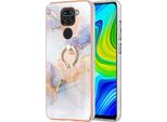 Custodia Per Xiaomi Redmi Note 9, Custodia Protettiva In Silicone Tpu A Fantasia Con Supporto Ad Anello Grigio