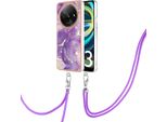 Custodia Con Cinturino Per Xiaomi Redmi A3, Paraurti In Tpu Morbido, Custodia Protettiva, Con Cinturino Regolabile Viola