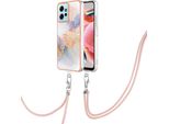 Custodia Con Cinturino Per Xiaomi Redmi Note 12 4G, Custodia In Tpu A Fantasia Con Cinturino Regolabile Grigio