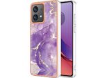 Custodia Per Motorola Moto G84, Sottile Marmo Antiurto Custodia Morbida Tpu Paraurti Viola
