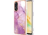 Custodia Per Oppo Reno8 T 4G, Sottile Marmo Antiurto Morbido Tpu Paraurti Rosa