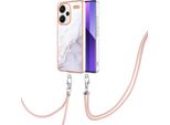 Custodia Con Cinturino Per Xiaomi Redmi Note 13 Pro+ 5G, Paraurti In Tpu Morbido, Custodia Protettiva, Con Cinturino Regolabile Bianco