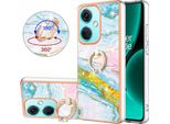 Custodia Marble Per Oneplus Nord CE3, Custodia Protettiva In Silicone Tpu Con Supporto Ad Anello Blu