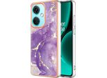 Custodia Per Oneplus Nord CE3, Sottile Marmo Antiurto Morbido Tpu Paraurti Viola