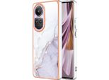 Custodia Per Oppo Reno10 Pro 5G, Sottile Marmo Antiurto Morbido Tpu Paraurti Bianco