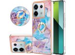 Custodia Per Xiaomi Redmi Note 13 Pro 5G, Custodia Protettiva In Silicone Tpu A Fantasia Con Supporto Ad Anello, Blu