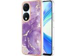 Custodia Per Honor X7B, Sottile Marmo Antiurto Custodia Morbida Tpu Paraurti Viola