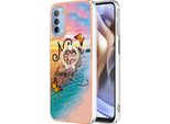 Custodia Per Motorola Moto G31 / G41, Custodia Protettiva In Silicone Tpu A Fantasia Con Supporto Ad Anello Oro