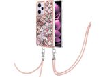 Custodia Con Cinturino Per Xiaomi Poco X5 Pro/Redmi Note 12 Pro 5G, Custodia In Tpu A Fantasia Con Cinturino Regolabile Caffè