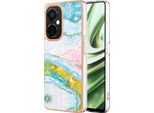 Custodia Per Oneplus Nord Ce 3 Lite /Nord N30, Sottile Marmo Antiurto Morbido Tpu Custodia Paraurti Turchese