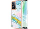 Custodia Per Oneplus Nord N300, Sottile Marmo Antiurto Morbido Tpu Custodia Paraurti Turchese
