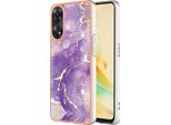 Custodia Per Oppo Reno8 T 4G, Sottile Marmo Antiurto Morbido Tpu Paraurti Viola