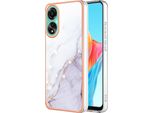 Custodia Per Oppo A78 4G, Sottile Marmo Antiurto Custodia Morbida Tpu Paraurti Bianco