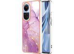 Custodia Per Oppo Reno10 5G, Sottile Marmo Antiurto Morbido Tpu Paraurti Rosa