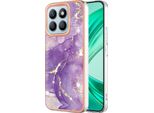 Custodia Per Honor X8B, Sottile Marmo Antiurto Custodia Morbida Tpu Paraurti Viola
