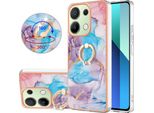 Custodia Per Xiaomi Redmi Note 13 4G, Custodia Protettiva In Silicone Tpu A Fantasia Con Supporto Ad Anello Blu
