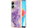 Custodia Per Oppo A78 4G, Sottile Marmo Antiurto Morbido Tpu Paraurti Viola