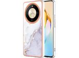 Custodia Per Honor X9B, Sottile Marmo Antiurto Custodia Morbida Tpu Paraurti Bianco