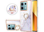 Custodia In Marmo Per Xiaomi Redmi Note 13 5G, Custodia Protettiva In Silicone Tpu Con Supporto Ad Anello Oro