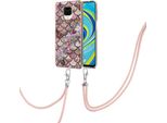 Custodia Con Cinturino Per Xiaomi Redmi Note 9S/9 Pro/9 Pro Max, Custodia In Tpu A Fantasia Con Cinturino Regolabile Caffè