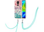 Custodia Con Cinturino Per Xiaomi Redmi Note 9, Custodia In Tpu A Fantasia Con Cinturino Regolabile Colorato