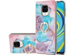 Custodia Per Xiaomi Redmi Note 9S/9 Pro/9 Pro Max, Custodia Protettiva A Fantasia In Silicone Tpu Con Supporto Ad Anello Blu