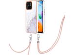 Custodia Con Cinturino Per Xiaomi Redmi 10C, Paraurti In Tpu Morbido, Custodia Protettiva, Con Cinturino Regolabile Bianco