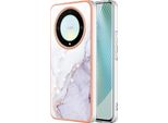 Custodia Per Honor X9A/Magic5 Lite, Sottile Marmo Antiurto Custodia Morbida In Tpu Paraurti Bianco