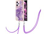 Custodia Con Cinturino Per Xiaomi Poco X5 Pro/Redmi Note 12 Pro 5G, Paraurti In Tpu Morbido, Custodia Protettiva, Con Cinturino Regolabile Viola