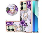 Custodia Per Xiaomi Redmi Note 13 4G, Custodia Protettiva In Silicone Tpu A Fantasia Con Supporto Ad Anello Viola