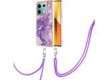 Custodia Con Cinturino Per Xiaomi Redmi Note 13 5G, Paraurti In Tpu Morbido, Custodia Protettiva, Con Cinturino Regolabile Viola