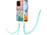 Custodia Con Cinturino Per Xiaomi Redmi 10C, Custodia In Tpu A Fantasia Con Cinturino Regolabile Colorato