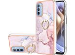 Custodia Marble Per Motorola Moto G31 / G41, Custodia Protettiva In Silicone Tpu Con Supporto Ad Anello Grigio