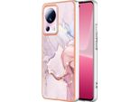 Custodia Per Xiaomi 13 Lite 5G, Sottile Marmo Antiurto Custodia Morbida Tpu Paraurti Rose Gold
