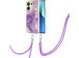 Custodia Con Cinturino Per Xiaomi Redmi Note 13 4G, Paraurti In Tpu Morbido, Custodia Protettiva, Con Cinturino Regolabile Viola