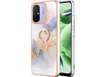 Custodia Per Xiaomi Redmi 12C/Redmi 11A, Custodia Protettiva In Silicone Tpu A Fantasia Con Supporto Ad Anello Grigio
