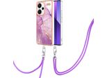 Custodia Con Cinturino Per Xiaomi Redmi Note 13 Pro+ 5G, Paraurti In Tpu Morbido, Custodia Protettiva, Con Cinturino Regolabile Rosa