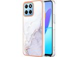 Custodia Per Honor X8 5G, Sottile Marmo Antiurto Custodia Morbida Tpu Paraurti Bianco