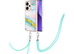 Custodia Con Cinturino Per Xiaomi Redmi Note 13 Pro+ 5G, Paraurti In Tpu Morbido, Custodia Protettiva, Con Cinturino Regolabile Turchese
