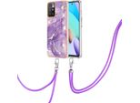 Custodia Con Cinturino Per Xiaomi Redmi 10, Paraurti In Tpu Morbido, Custodia Protettiva, Con Cinturino Regolabile Viola