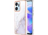 Custodia Per Honor X7A, Sottile Marmo Antiurto Custodia Morbida Tpu Paraurti Bianco