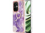 Custodia In Marmo Per Oneplus Nord Ce 3 Lite /Nord N30, Custodia Protettiva In Silicone Tpu Con Supporto Ad Anello Colorato