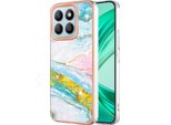 Custodia Per Honor X8B, Sottile Marmo Antiurto Custodia Morbida Tpu Paraurti Turchese