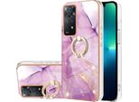 Custodia In Marmo Per Xiaomi Redmi Note 11 Pro 5G/4G, Custodia Protettiva In Silicone Tpu Con Supporto Ad Anello Viola