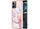 Custodia Per Motorola Moto G14, Sottile Marmo Antiurto Morbido Tpu Custodia Paraurti Oro Rosa