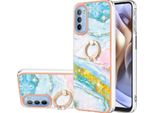 Custodia Marble Per Motorola Moto G31 / G41, Custodia Protettiva In Silicone Tpu Con Supporto Ad Anello Blu
