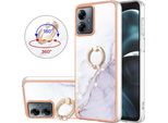 Custodia Marble Per Motorola Moto G14, Custodia Protettiva In Silicone Tpu Con Supporto Ad Anello Gold