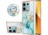 Custodia In Marmo Per Xiaomi Redmi Note 13 5G, Custodia Protettiva In Silicone Tpu Con Supporto Ad Anello Caffè